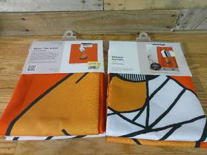 lot 49 image: Set of 2 Society6 Ayana Shower Curtain Black Art by Dorcas Creates 69 x 72