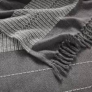 lot 56 image: Global Fringed Oversized Throw Blanket Gray - Threshold