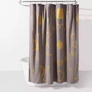 lot 40 image: Lot of 2 Room Essentials Celestial Metallic Shower Curtain Size 72 in x 72 in-Gray