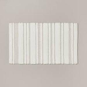 lot 71 image: Chunky Stripe Bath Rug - Hearth & Hand with Magnolia-CreamTaupe-20x32