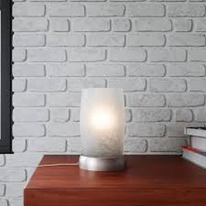 lot 92 image: Uplight Touch Lamp w Crackle Shade
