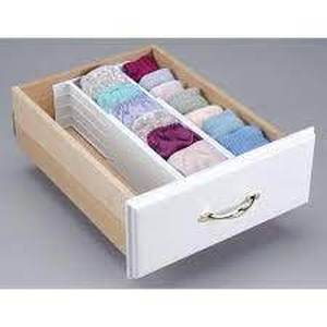 lot 103 image: Set of 2 Plastic Drawer Dividers White - Brightroom
