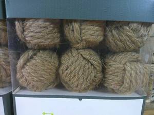 lot 107 image: Set of 12 Natural Jute Decorative Ball - Foreside Home & Garden
