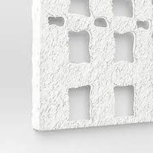 lot 115 image: 30 x 22 Metal and Paper Pulp Geometric Wall Sculpture Off-White - Threshold
