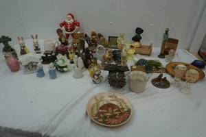 Variety of Home Decor Figures, Plates, trinkets