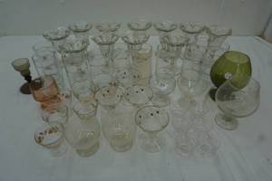 Vintage Stem Ice Cream Glasses, Goblets and set of 10 glasses