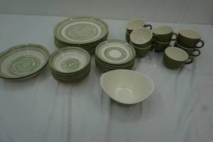 GreenWhite Plates, cups, bowls, saucers