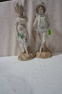 Vintage Boy and Girl Statues