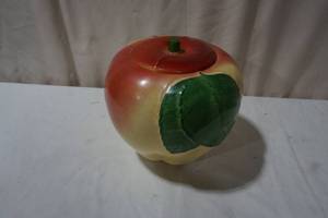 Vintage Apple Cookie Jar with Lid