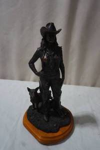 Cowgirl Figure with Dog Leather & Lace