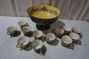 Wildlife Punch Bowl and 12 Cups