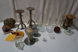 3 New Candles, candle holders, Large Candle, tea light holder and more