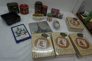 4 New Teddy Bear Note cards and envelopes, variety of tins, Christmas truck and more