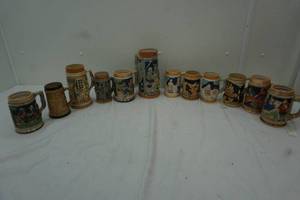 Lot of Decorative Steins & Pitcher Stein,  Different shapes and sizes