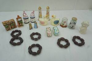 Variety of Salt & Pepper Shakers, napkin holders