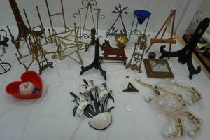 Coat Hooks, Plate and Picture fold out holders, candle holders, and more