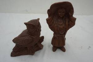 Red Mill owl and girl figurine