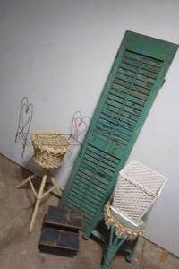 Green Shutter, Two Step Stool, wicker basket, and more