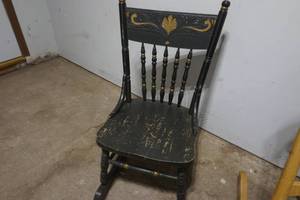 Vintage Black & Gold Color Kids Rocking Chair