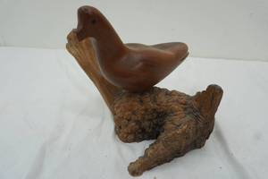 Walnut Dove Wood Bird Figure