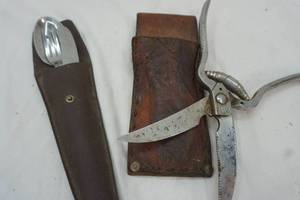 Vintage Leather tool pouches with tools