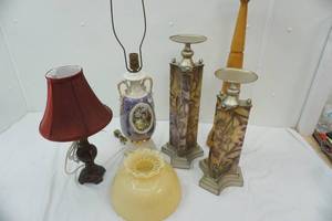 Floor Candle holders, vintage shade, vintage electrical lamps and more
