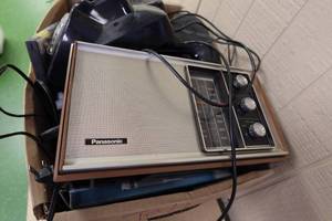 lot 203 image: Assorted Electronics - Many Vintage, Sony, Panasonic, Wires, TI Calculator