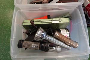 lot 208 image: Assorted Tools - Flashlights, Sockets, TapDie, Hammers