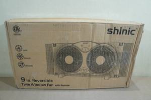 lot 16 image: Shinic 9 Reversible Twin Window Fan with Remote