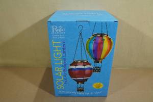 lot 41 image: Regal Solar Light Hot Air Balloon Lantern -Large, Rainbow