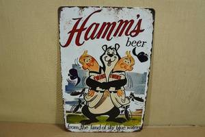 lot 44 image: Hamms Beer Metal Sign