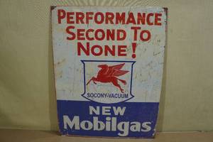 lot 138 image: Mobilgas Metal Sign