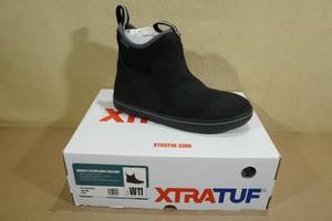 lot 153 image: Xtratuf Womens Waterproof Leather Ankle Deck Boots -Size 11, Black