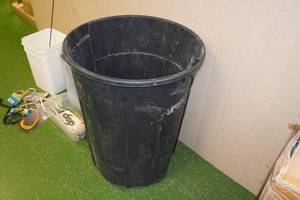 lot 224 image: Garbage Barrel with Waste Baskets, and Hooks