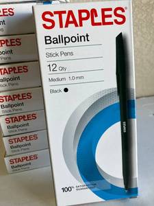 lot 91 image: Staples Black Pens