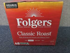 48 ct Folgers Classic Roast Kcups...