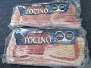 2- 1lb FROZEN Kirkland Bacon(Tocino...