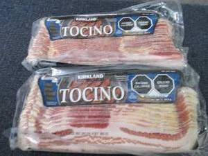 2- 1lb FROZEN Kirkland Bacon(Tocino...
