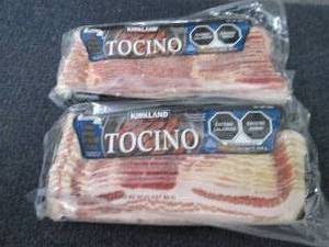 2- 1lb FROZEN Kirkland Bacon(Tocino...