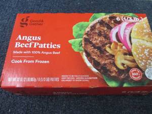 6- 13 lb Frozen Angus Beef Patties...