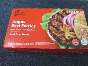 6- 13 lb Frozen Angus Beef Patties...