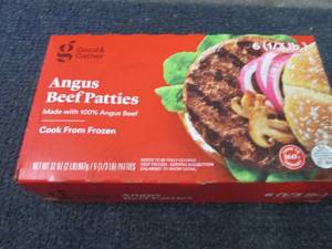6- 13 lb Frozen Angus Beef Patties...