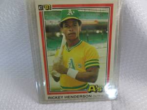 1981 Donruss Rickey Henderson Card...