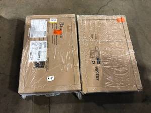 lot 16 image: Lot of 2 Pacific View 1-Drawer Prime Oak Nightstand 25.827 in. x 21.496 in. x 17.48 in. Customer Returns See Pictures