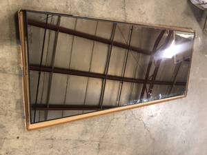 lot 6 image: XRAMFY 30 in. W x 71 in. H Rectangular Black Aluminum Alloy Framed Modern Oversized Wall Mirror Customer Returns See Pictures