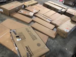 lot 13 image: Lot of Assorted Furniture and Wood Items  Various Models and Conditions  Customer Returns See Pictures