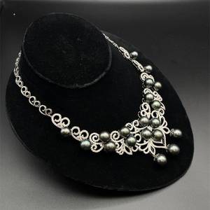 Breathtaking Tahitian Pearl and 13.47 Carats of Natural Diamonds in a Stunning 14k White Gold Necklace $61,360 Appraisal Included