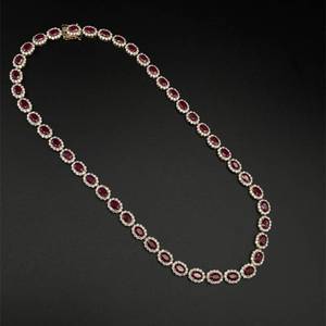 VERY RARE Designer Oscar Friedman 33.62 Carat GIA Certified Burmese Ruby &amp Natural Diamond Oval Halo Necklace in 14k Yellow Gold - $67,280 Appraisal Included