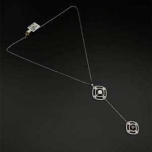 NEW 5.33 Carat Fancy Black &amp F-Color White Natural Diamond Art Deco  Pendant Y-Necklace in 14k White Gold - $12,582 Appraisal Included