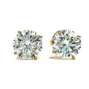 Brand New 4.00 Carat Diamond Classic Solitaire Stud Earrings in 14k Yellow Gold $12,599 Retail VIDEO